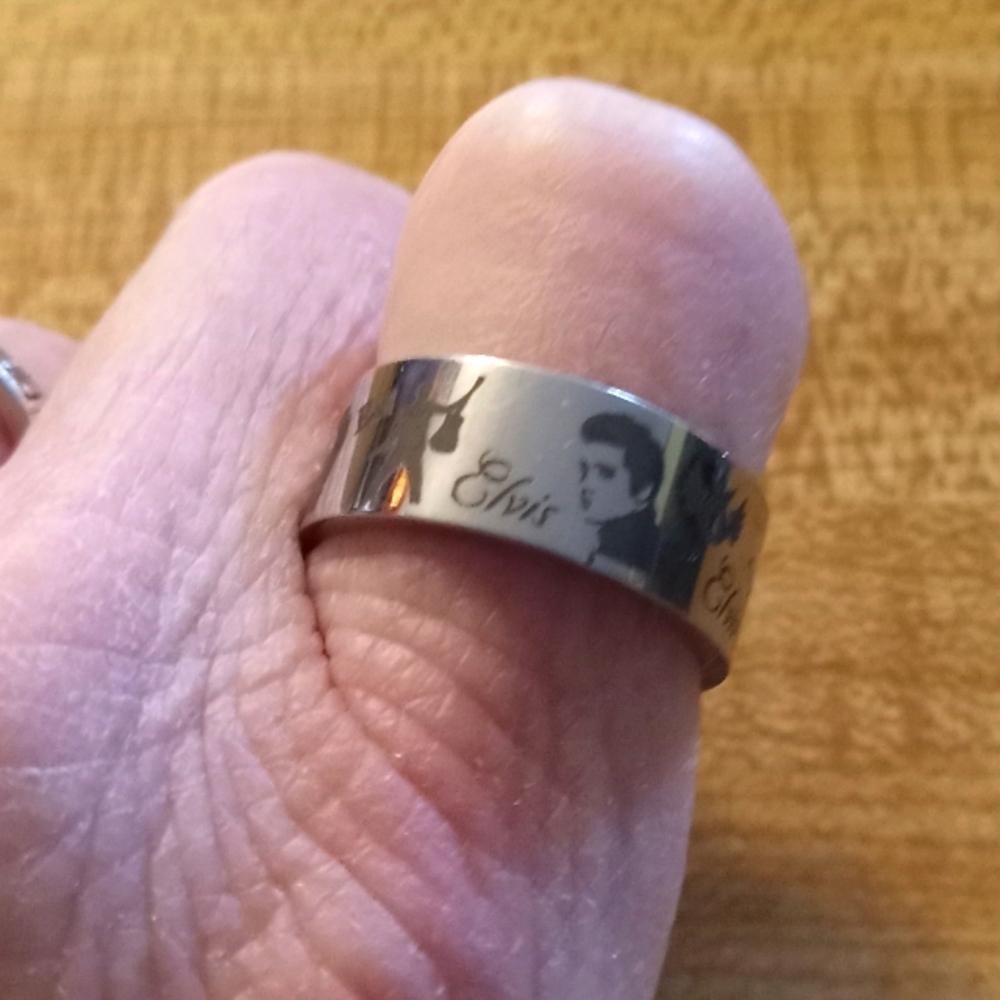 Elvis silver color ring